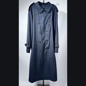 BURBERRY LONDON Vintage Long Kensington Heritage Trench Coat Men 38 Coal Blue